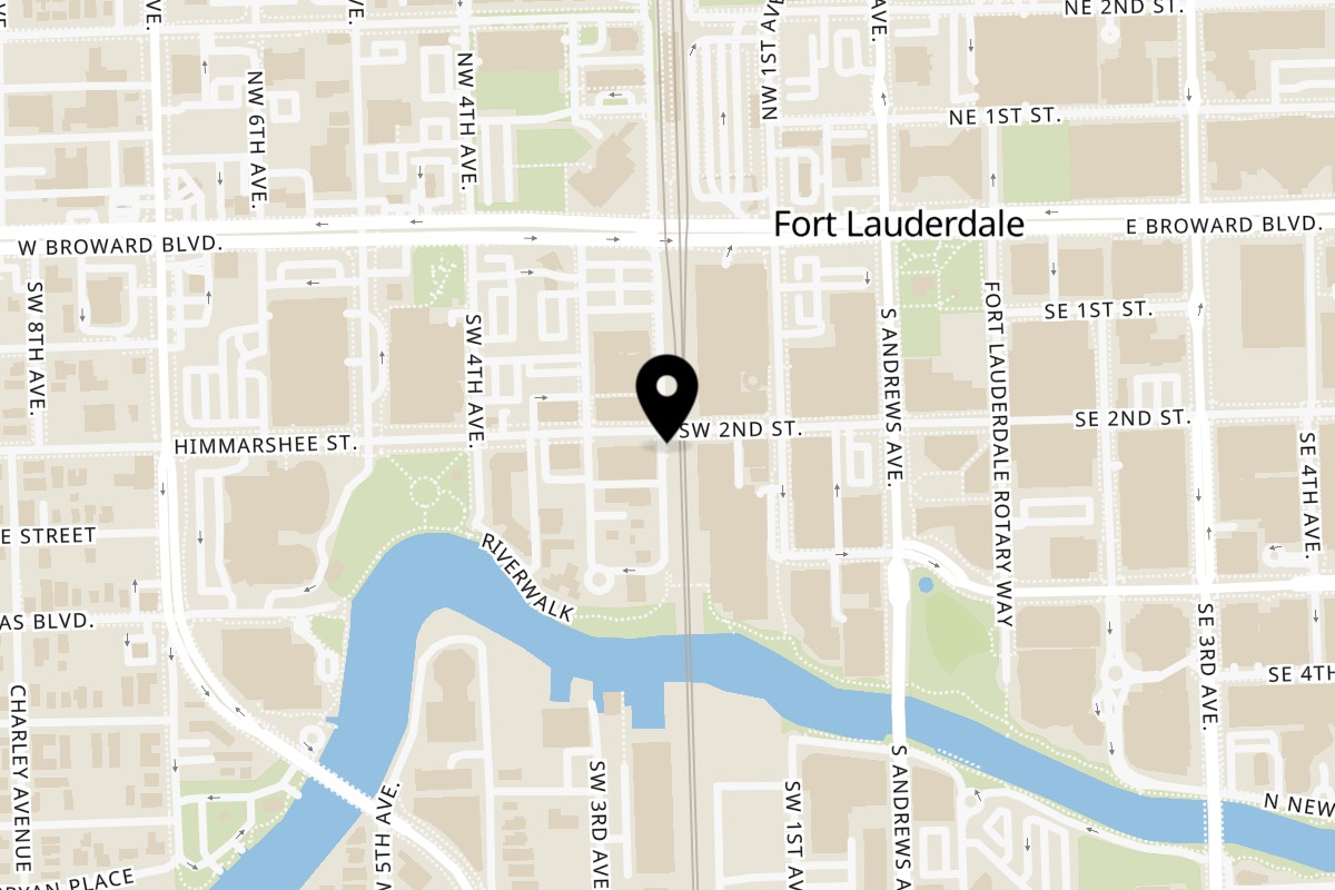 Map showing the location of El Tiesto Cafe Fort Lauderdale on 210 SW 2nd Ave in Fort Lauderdale
